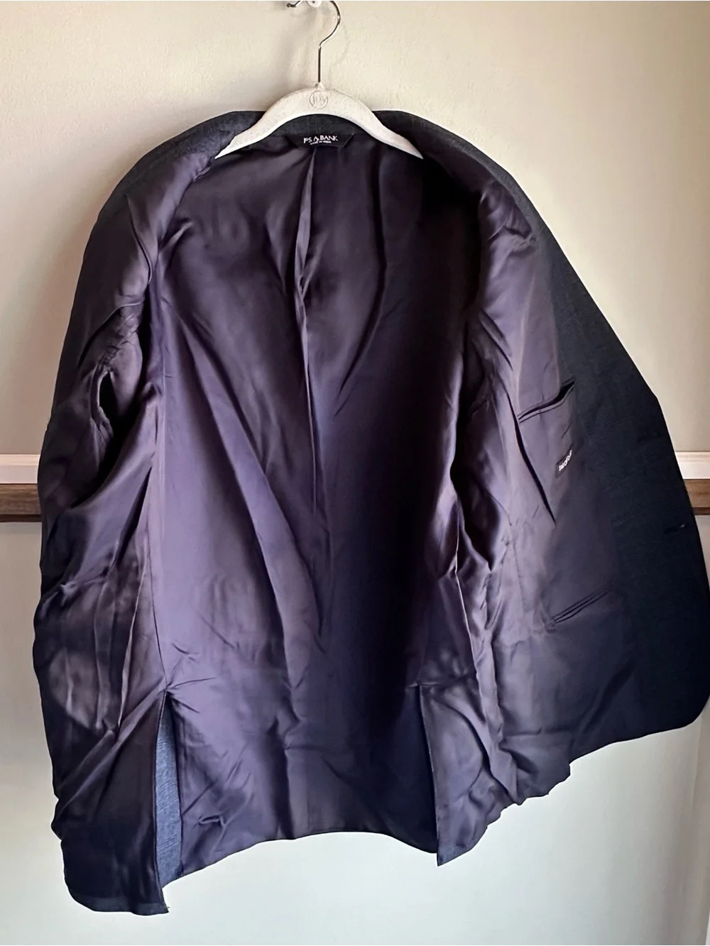 Jos. A. Bank Signature 100% Wool Blue Plaid Tailored Fit Blazer Jacket